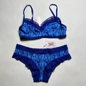 SavageXFenty cotton bralette and matching panty set Size Large